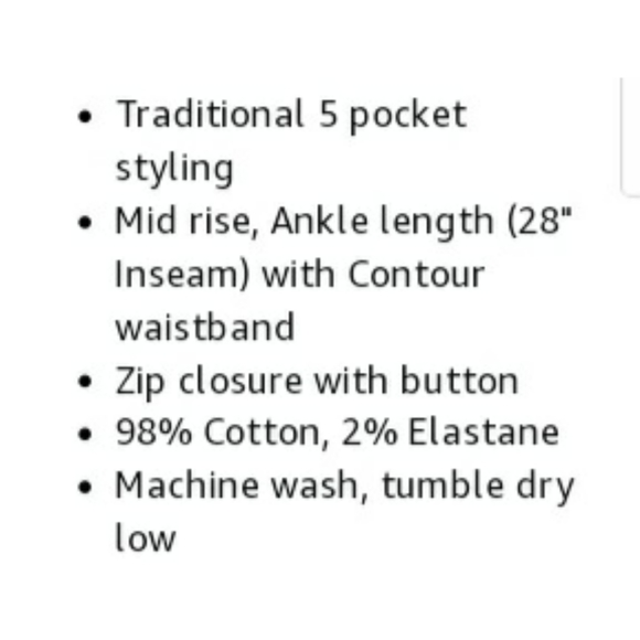 NWT Nine West Gramercy Bengal Wmns 12 Ankle Jeans - Picture 8 of 8